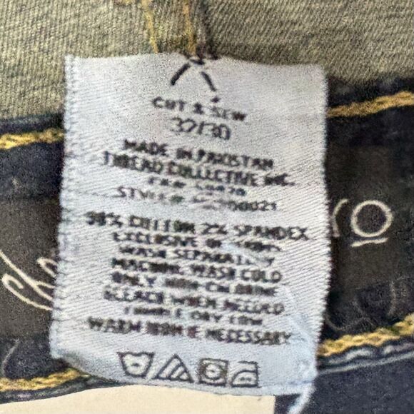 Marc Ecko Mens Dark Blue Cut & Sew Five Pocket Stretch Jeans Size 32x27 - Picture 10 of 10